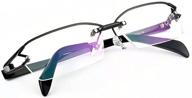 geometric business ๐ eyeglasses: semi rimless titanium logo