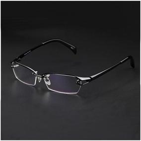 img 2 attached to Geometric Business 👓 Eyeglasses: Semi Rimless Titanium