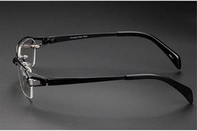 img 1 attached to Geometric Business 👓 Eyeglasses: Semi Rimless Titanium