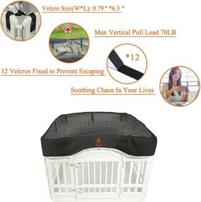 img 2 attached to 🐶 Dog Playpen Mesh Top Cover | UV-Resistant Pet Pen Cover | Provides Shade, Security, and Escape Prevention | Indoor/Outdoor Pet Play Pen Cover (Black) | Fits 24, 32, 36 Inch Playpens (PLAYPEN NOT Included!)