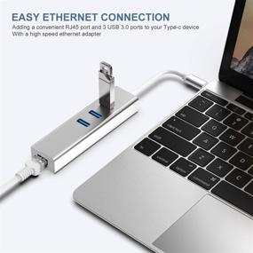 img 3 attached to Адаптер хаб USB C к Ethernet, USB 3.0 гигабитный Ethernet хаб для USB C Type C Thunderbolt 3 / MacBook / MacBook Pro / XPS и многое другое.