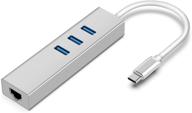 адаптер хаб usb c к ethernet, usb 3.0 гигабитный ethernet хаб для usb c type c thunderbolt 3 / macbook / macbook pro / xps и многое другое. логотип