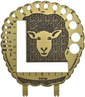 the stylish 🐑 knitter sheep brass needle/stitch gauge logo