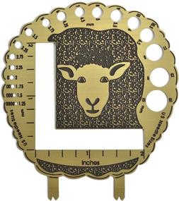 img 1 attached to The Stylish 🐑 Knitter Sheep Brass Needle/Stitch Gauge