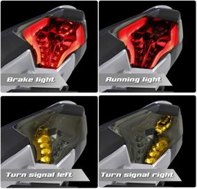 img 1 attached to 🔧 NTHREEAUTO Дымчатый LED-фонарь задний с интегрированным сигналом поворота, тормозом и ходовыми огнями - совместимый с Yamaha YZF R3 FZ07 FZ-07 MT07 MT-07 R25 MT-03 MT-25