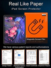 img 3 attached to 📱 Feelpaper Matte Magnetic Screen Protector for iPad Pro 11 inch 2018/2020/2021 and Air4 10.9 inch: Drawing on Paper-Like Surface, Reusable & Anti-Glare, Compatible with Face ID & Apple Pencil