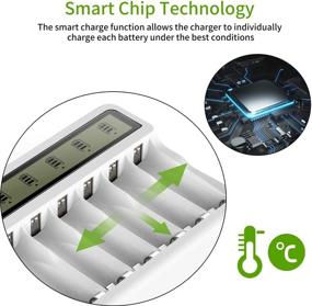 img 3 attached to 🔋 POWEROWL 8 Bay AA AAA Battery Charger with LCD Display (USB Quick Charge, Independent Slot) for Rechargeable Ni-MH Ni-CD Batteries