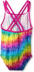 img 1 attached to 🌈 Rainbow Mist Crossback One Piece Swimsuit for Big Girls by Speedo