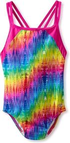 img 2 attached to 🌈 Rainbow Mist Crossback One Piece Swimsuit for Big Girls by Speedo