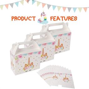 img 1 attached to 🦄 Magical Unicorn Gift Boxes and Party Bags Set of 16 - Perfect for Unicorn Theme Birthday Party Decorations and Gifts, Ideal for Kids, Girls, Boys