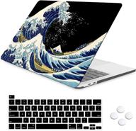 ileadon macbook pro 16 inch case 2019 a2141 with retina display, protective soft touch ultra thin hard shell cover + touch bar & touch id support, sea wave design logo