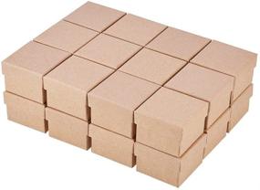 img 3 attached to 🎁 24 шт BENECREAT Маленькие коробки для колец из крафт-бумаги - 1,88x1,8x1,33 дюйма, квадратные картонные коробки для ювелирных изделий для свадьбы, предложения и упаковки украшений