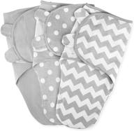 🤱 comfy cubs swaddle blanket: easy adjustable sleep sack for newborns - 3 pack, unisex design (0-3 months) - gray logo
