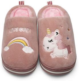 img 3 attached to 🦄 Comfy Unicorn Boys' Slippers: Fluffy Bedroom Shoes in Sizes 12, 5 and 13