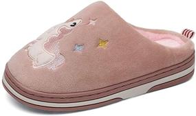 img 2 attached to 🦄 Comfy Unicorn Boys' Slippers: Fluffy Bedroom Shoes in Sizes 12, 5 and 13