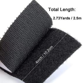 img 3 attached to 🔒 XBDZR 4 Inch Sticky Back Hook and Loop Fasteners - Self-Adhesive Strips Set in Black Nylon Fabric with Glue, 2.73 Yards (8.2 feet)