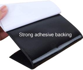 img 2 attached to 🔒 XBDZR 4 Inch Sticky Back Hook and Loop Fasteners - Self-Adhesive Strips Set in Black Nylon Fabric with Glue, 2.73 Yards (8.2 feet)