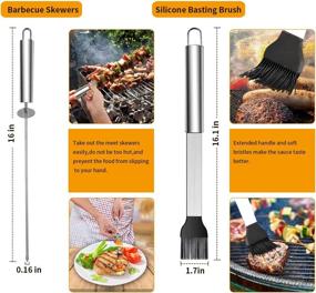 img 1 attached to 🔥 BearMoo BBQ Grilling Accessories Set - 26 PCS Stainless Steel Grilling Kit for Men and Women, Barbecue Utensils for Camping, Kitchen - Includes Thermometer and Meat Injector