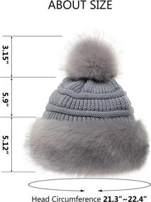 img 1 attached to 🎩 Soul Young Women's Faux Fur Hat - Black Russian Cossack Knit Pompom Snow Cap for Winter (White)