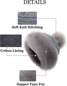 img 2 attached to 🎩 Soul Young Women's Faux Fur Hat - Black Russian Cossack Knit Pompom Snow Cap for Winter (White)