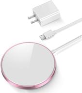 threekey magnetic wireless charger: 15w fast charging pad with usb-c 20w pd adapter | compatible with magsafe | iphone 13/12 models | rose logo