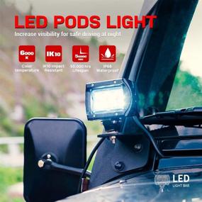 img 3 attached to 🔦 Mictuning 18W Off Road Spot LED Light Pods - Set of 2, 4-inch, 1620lm, White Light - Ideal for Trucks, Jeep, Motorcycles, SUVs, ATVs, Cars, Boats, Trailers