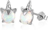 🦄 sterling silver unicorn earrings: hypoallergenic jewelry for girls logo