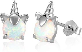 img 4 attached to 🦄 Sterling Silver Unicorn Earrings: Hypoallergenic Jewelry for Girls