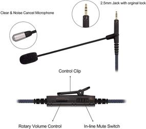 img 3 attached to Cable Boom Microphone with Volume Control - Compatible with Playstation PS4, Xbox One, PC - Boompro Gaming Mic for Bose QC25, QC35 II, QC35, QuietComfort 25/35 Headphones (150CM)