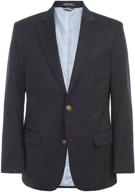 👔 tommy hilfiger boys' alexander blazer: single breasted with pocket square, solid color and striped lining for a sharp look logo