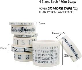 img 1 attached to 📅 Crafty Giraffe Co. Calendar Washi Tape Set - 4 Sizes 35mm 15mm 10mm 5mm, Decorative Patterned Masking Tape for Arts Crafts Bullet Journal &amp; Planner (Set of 8) - Enhance your SEO!