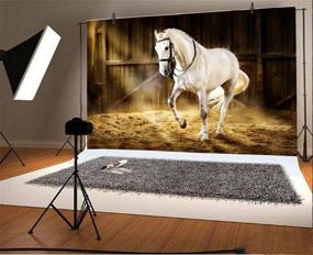 img 3 attached to 🤠 Captivating Countryside Western Photography Backdrop - Embrace the Charm of the West with LFEEY 7x5ft Cowboy Horse in The Stable Photo Studio Props