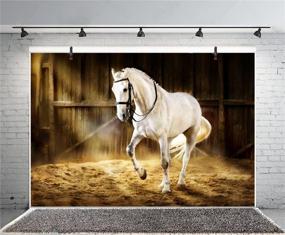 img 1 attached to 🤠 Captivating Countryside Western Photography Backdrop - Embrace the Charm of the West with LFEEY 7x5ft Cowboy Horse in The Stable Photo Studio Props