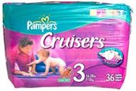 👶 pampers cruisers size 3 diapers, jumbo pack - 36 count logo