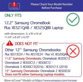 img 3 attached to 📦 mCover Hard Shell Case for 2018 12.2" Samsung ChromeBook Plus XE521QAB XE525QBB series (Not Compatible with older XE513C24 / XE510C24 / XE303C12 / XE500C12 / XE503C12 models) - Clear