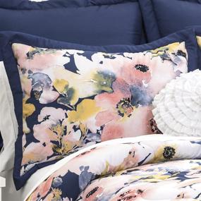 img 3 attached to 🌸 Floral Watercolor 7 Piece Comforter Set by Lush Decor - Full Queen Size in Blue and Pink