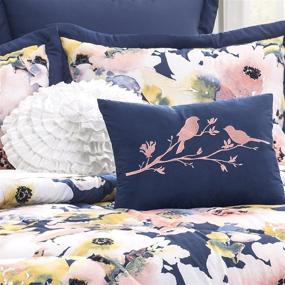 img 2 attached to 🌸 Floral Watercolor 7 Piece Comforter Set by Lush Decor - Full Queen Size in Blue and Pink