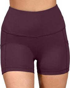 img 2 attached to 🩲 Yogalicious High Waist Squat Proof Side Pocket Biker Shorts: Length Options 3.5", 5", 7", 9
