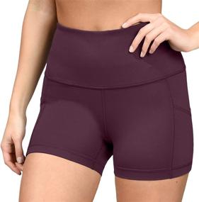 img 3 attached to 🩲 Yogalicious High Waist Squat Proof Side Pocket Biker Shorts: Length Options 3.5", 5", 7", 9