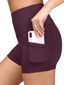 img 4 attached to 🩲 Yogalicious High Waist Squat Proof Side Pocket Biker Shorts: Length Options 3.5", 5", 7", 9