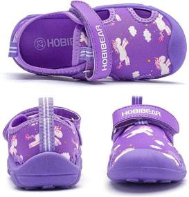 img 2 attached to HOBIBEAR Kids Water Shoes: Quick Dry Closed-Toe Aquatic Sport Sandals for Boys and Girls