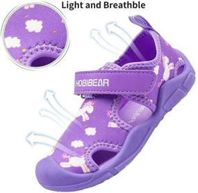 img 3 attached to HOBIBEAR Kids Water Shoes: Quick Dry Closed-Toe Aquatic Sport Sandals for Boys and Girls