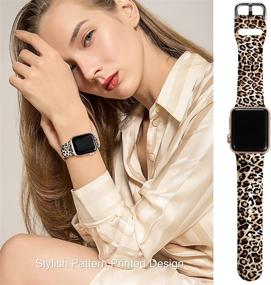 img 2 attached to 🌸 Wepro 38mm Apple Watch Band 40mm Women iWatch SE &amp; Series 6, Series 3, Series 5 4 2 1, Fadeless Floral Pattern Printed Silicone Wrist Bands Replacement, Leopard Print, S/M