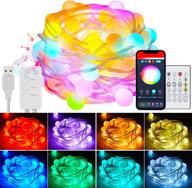 🎄 enhance your christmas décor with 33ft 66led color changing pastel globe string lights: usb-powered mini ball fairy lights with remote bluetooth app for home bedroom party wedding, multicolor логотип