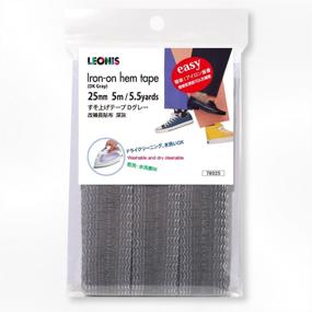 img 4 attached to 🌑 LEONIS Dark Gray Polyester Iron-On Hem Clothing Tape - 1 inch x 5.5 yards (25mm x 5m) - Product Code 78025