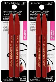 img 4 attached to 🖋️ Макияж для бровей и глаз в виде двух карандашей Maybelline New York Expert Wear Twin, бархатно-черный - 2 штуки (всего 4 карандаша) - Лучшая цена онлайн.