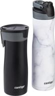 🥤 contigo autoseal chill 24oz white marble water bottle & west loop 16oz black travel mug 2-pack: vacuum-insulated stainless steel логотип