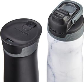 img 3 attached to 🥤 Contigo AUTOSEAL Chill 24oz White Marble Water Bottle & West Loop 16oz Black Travel Mug 2-Pack: Vacuum-Insulated Stainless Steel