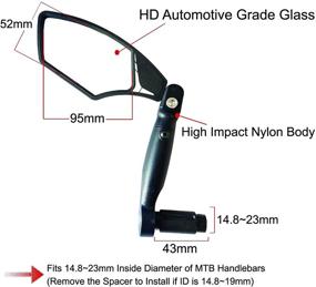 img 3 attached to 🚲 Hafny 2021 NEW Bar End Bike Mirror: HD Glass Lens, Shatterproof, Multi-Angle Adjustable - Ideal for E-Bikes (HF-M900-FR05)