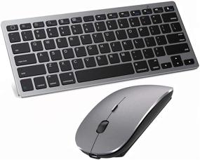 img 4 attached to 🖥️ iPad and iPhone Bluetooth Keyboard and Mouse – Wireless Keyboard and Mouse Compatible with iPad Pro, iPad Mini, iPad Air (iPadOS 13 / iOS 13 and Above) - Gray